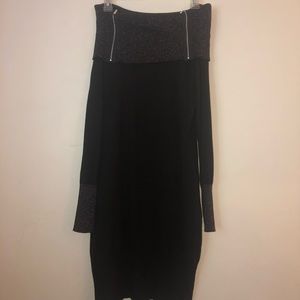 Black Holiday Long Sleeve Bodycon Dress